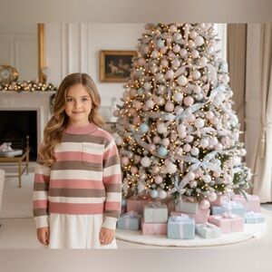 ❤️❤️BRUNELLO CUCINELLI CASHMERE striped sweater 6 year old girls NEW❤️❤️